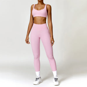 Women's 2PCS Yoga Tracksuit with Leggings and Crop Top Mimarta