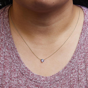 14k Yellow Gold 3 - Prong Martini Set Blue Tanzanite Trillion Solitaire 18" Pendant Necklace - Rieworkes