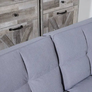 2064 Corduroy Sofa Sofa Bed-Smoke Gray Mimarta