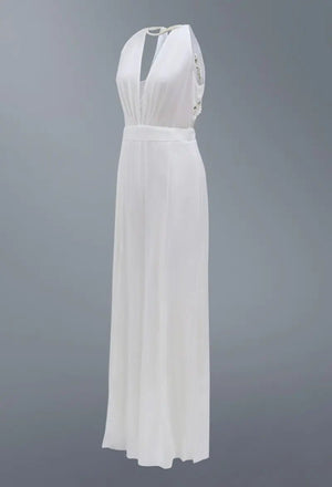 2022 New Luxury Women's Sexy Deep V Halter Jumpsuit - Rieworkes