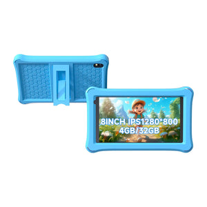 Kids Tablet 8 inch Toddler Tablet Android Kids Tablet 4GB RAM 32GB ROM 8 inch IPS Touchscreen 1280x800 Iwawa and Parental Controls Kids Tablet WiFi Dual Camera Bluetooth Shockproof Case Mimarta