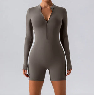 Long-Sleeve Zippered One-Piece Dance Suit Rieworkes