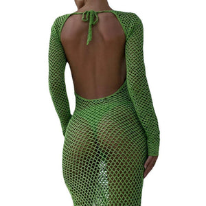2023 Summer Cross-Border Sexy Hollow Back Knit Dress Mimarta