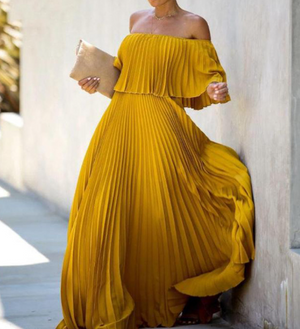 2020 New Sexy Off-Shoulder Chiffon Dress Mimarta