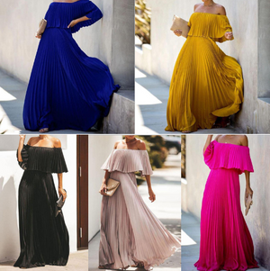 2020 New Sexy Off-Shoulder Chiffon Dress Mimarta