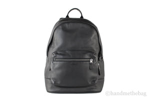 Coach Men's West Large Black Leather Backpack Shoulder Bookbag Mimarta