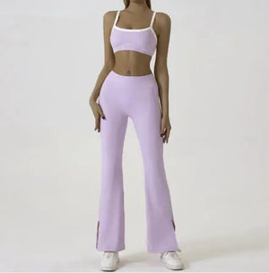 Spaghetti Strap Contrast Color Yoga Sports Suit Rieworkes