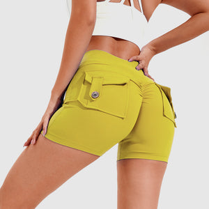 High Waist Hip Lifting Shorts with Pockets for Yoga Mimarta