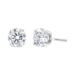 IGI Certified 14K White Gold 1 1/2 Cttw Lab Grown Diamond Solitaire Stud Earrings with Screwbacks (I-J Color, VVS2-VS1 Clarity) Rieworkes