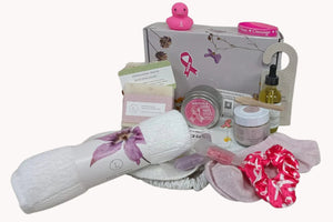 Breast cancer Awareness Gift Box - Hope for a warrior / a survivor / a mother - this is a support care pamper package - Natural Lavender Bath & Body Relaxing Package Rieworkes