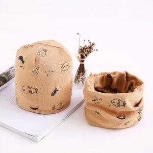 Autumn Winter Baby Cotton Scarf & Hat Set (Wholesale) Mimarta
