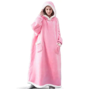 Super Long Flannel Blanket with Sleeves Winter Hoodies Rieworkes