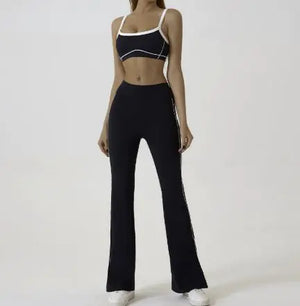 Spaghetti Strap Contrast Color Yoga Sports Suit Rieworkes