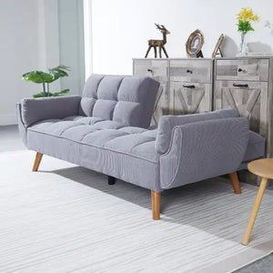 2064 Corduroy Sofa Sofa Bed-Smoke Gray Mimarta