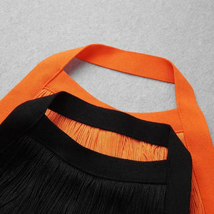 Fringe Halterneck Backless Dress Rieworkes