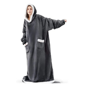 Super Long Flannel Blanket with Sleeves Winter Hoodies Rieworkes