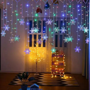 LED Snowflake Curtain Lights for Christmas & Parties Mimarta
