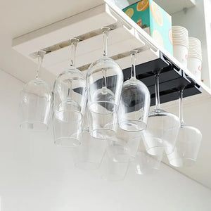 Wine Glass Holder Rack Under Shelf - No Drill Required Rieworkes