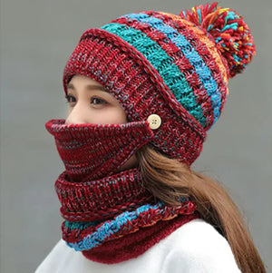 Winter Knitted Hat, Mask & Scarf Set Mimarta
