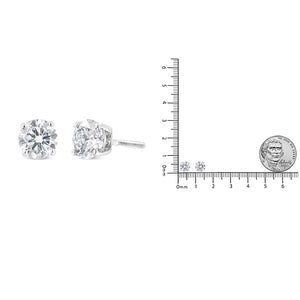 IGI Certified 14K White Gold 1 1/2 Cttw Round Diamond Solitaire Stud Earrings with Screwbacks (F-G Color, I1-I2 Clarity) Rieworkes