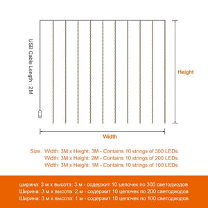 LED Curtain String Light Rieworkes