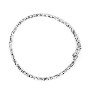 .925 Sterling Silver Lab Grown Diamond Illusion-Set Miracle Plate Tennis Bracelet - 7.25" Inches Rieworkes