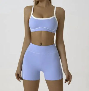 Spaghetti Strap Contrast Color Yoga Sports Suit Rieworkes