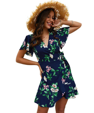 V-Neck Butterfly Sleeve Dress Rieworkes