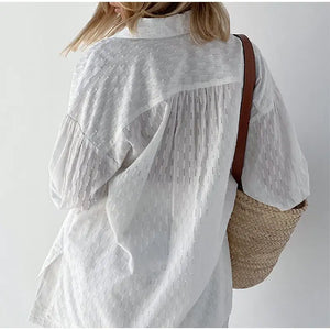 Lantern Sleeve Loose Shirt and Short Set 2 Piece Outfits Rieworkes