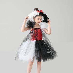 Cruella De Vil Cosplay Dress for Halloween Performance Mimarta