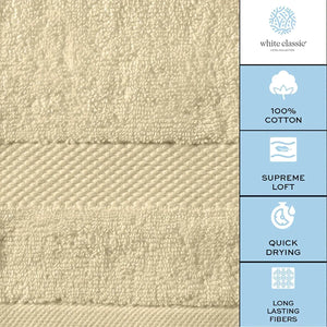 Luxury Soft Beige Bath Sheet Towels 2 Pack Extra Large 35x70 inch 650 GSM Rieworkes
