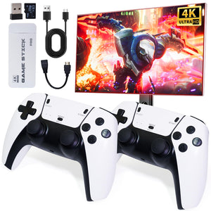 Wireless Retro Game Console Stick 4K,Retro Game Stick with Built-in 20+ Emulators 20000+ Games 4k Hdmi Output & 2.4GHz Wireless Controller Retro Game Emulators Plug & Play TV Video Games(64G) Mimarta