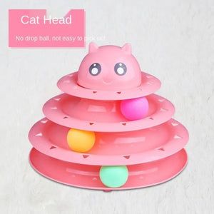 Turntable Balls 4 Layers Play Track Plate Cats Toys Rieworkes