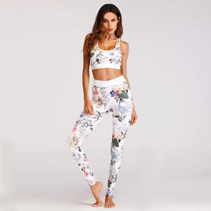 Women's Floral Print Yoga Set - Bra & Leggings Outfit Mimarta