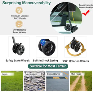 2 In 1 Folding Dog Stroller, Pet Folding Stroller, 4 Wheels Dog Cat Puppy Stroller W Removable Travel Carrier For Small Medium Pet, Waterproof Pad, Car Seat, Sun Shade, Xmas Christmas Gift Rieworkes