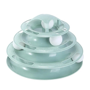 Turntable Balls 4 Layers Play Track Plate Cats Toys Rieworkes
