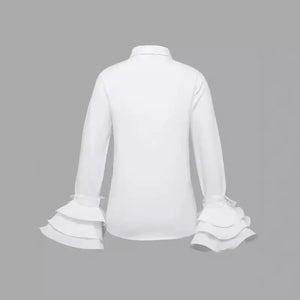 Women's Ruffle Sleeve Slim Shirt Mimarta