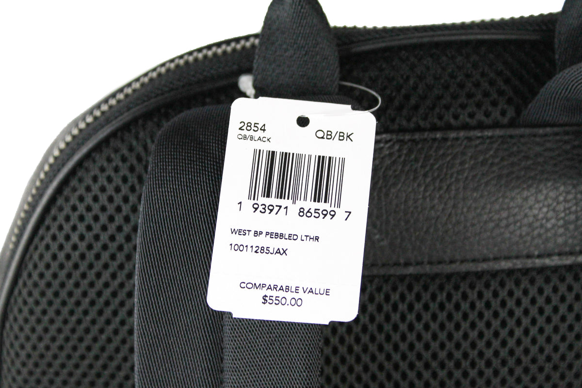 Coach Men's West Large Black Leather Backpack Shoulder Bookbag Mimarta