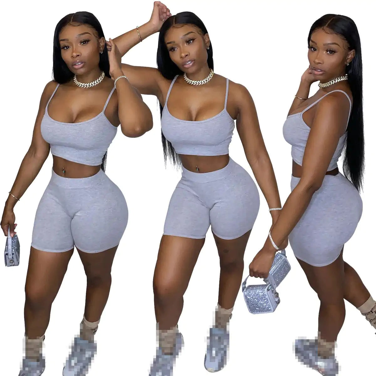 Sleeveless Crop Top &amp; Short Set Rieworkes