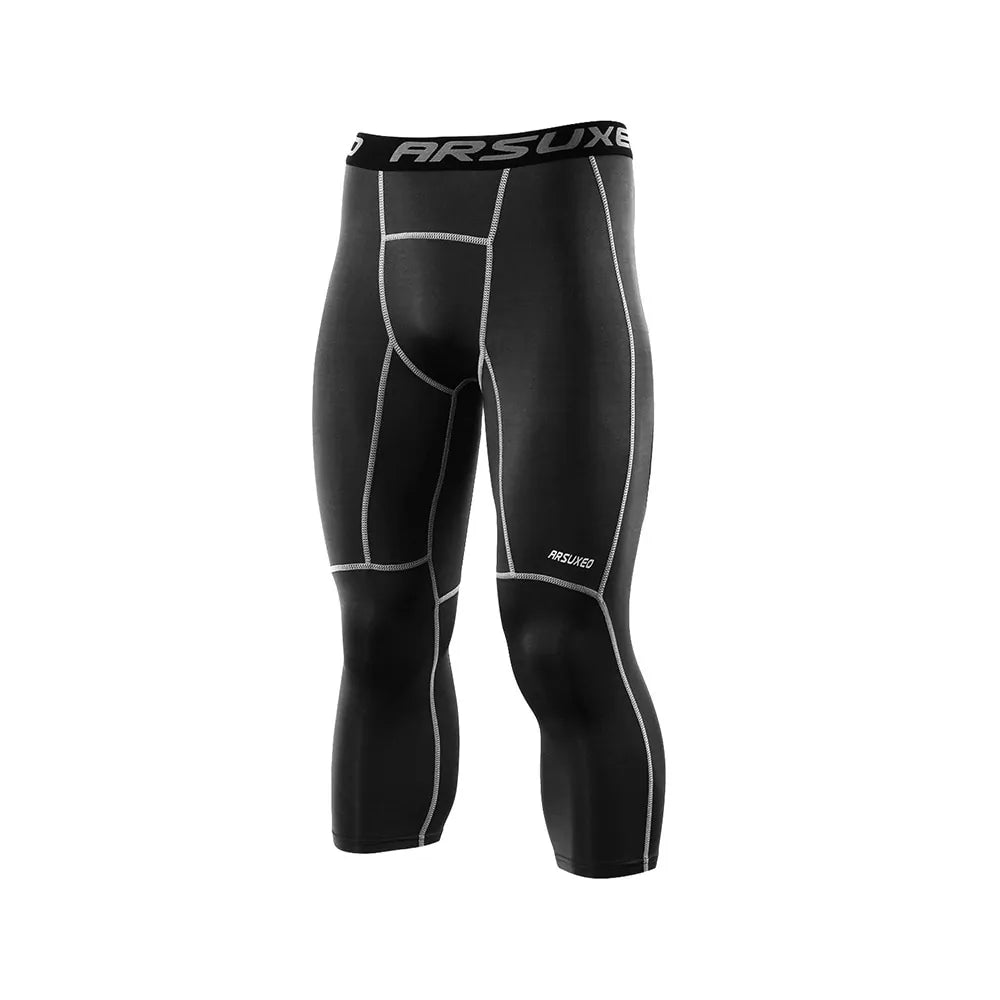 ARSUXEO Men's Compression Running Tights: Gym &amp; Yoga Sportswear Rieworkes