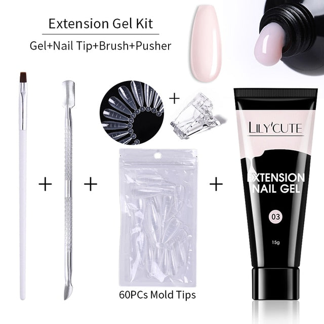 LILYCUTE Nail Extension Gel Set Rieworkes