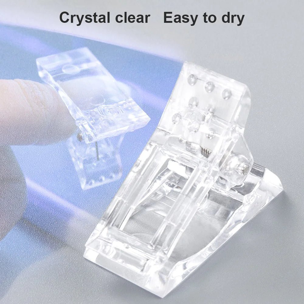 10 PCS Nail Tips Clip Quick Building Poly Builder Gel DIY Extension Clamp Clips - Rieworkes