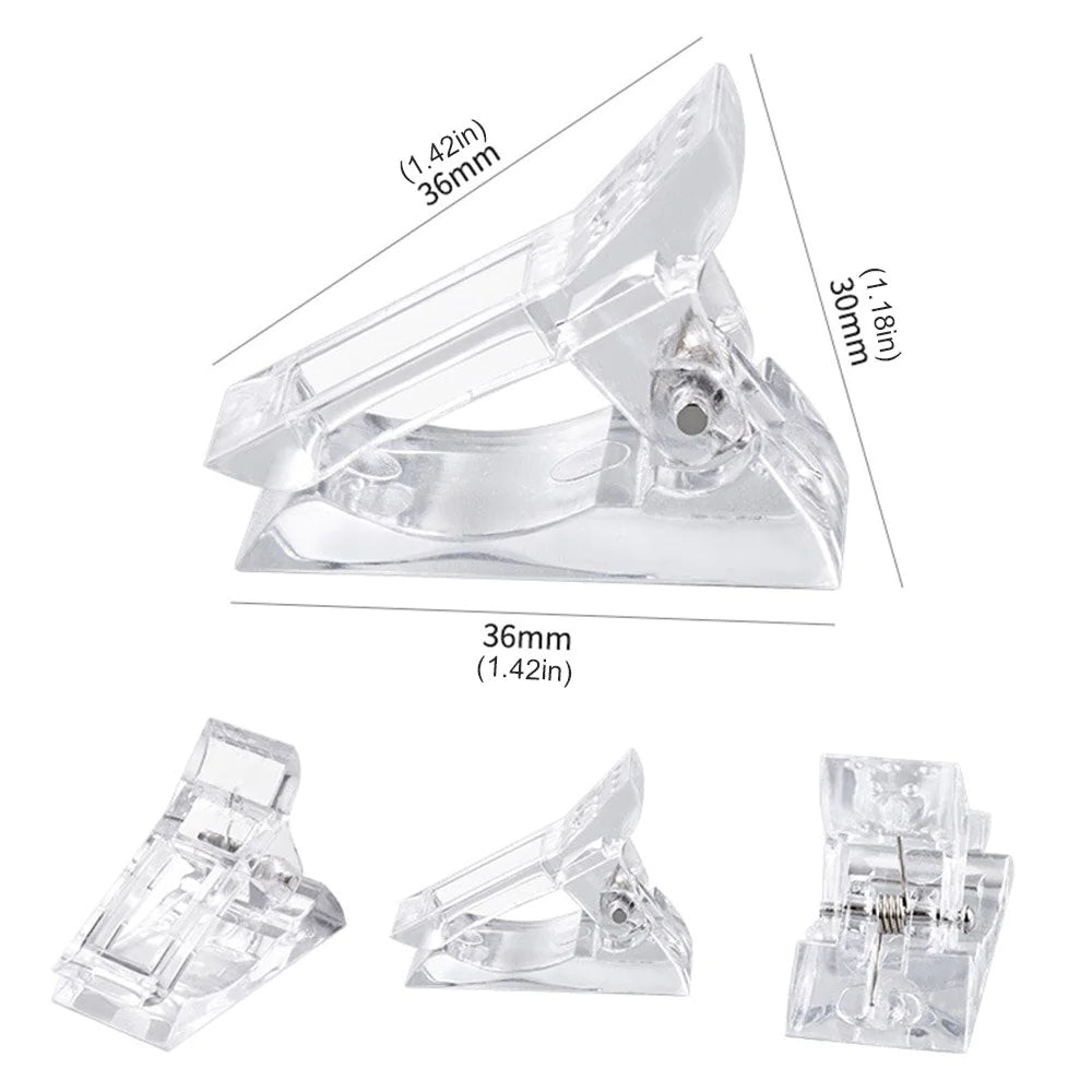 10 PCS Nail Tips Clip Quick Building Poly Builder Gel DIY Extension Clamp Clips - Rieworkes