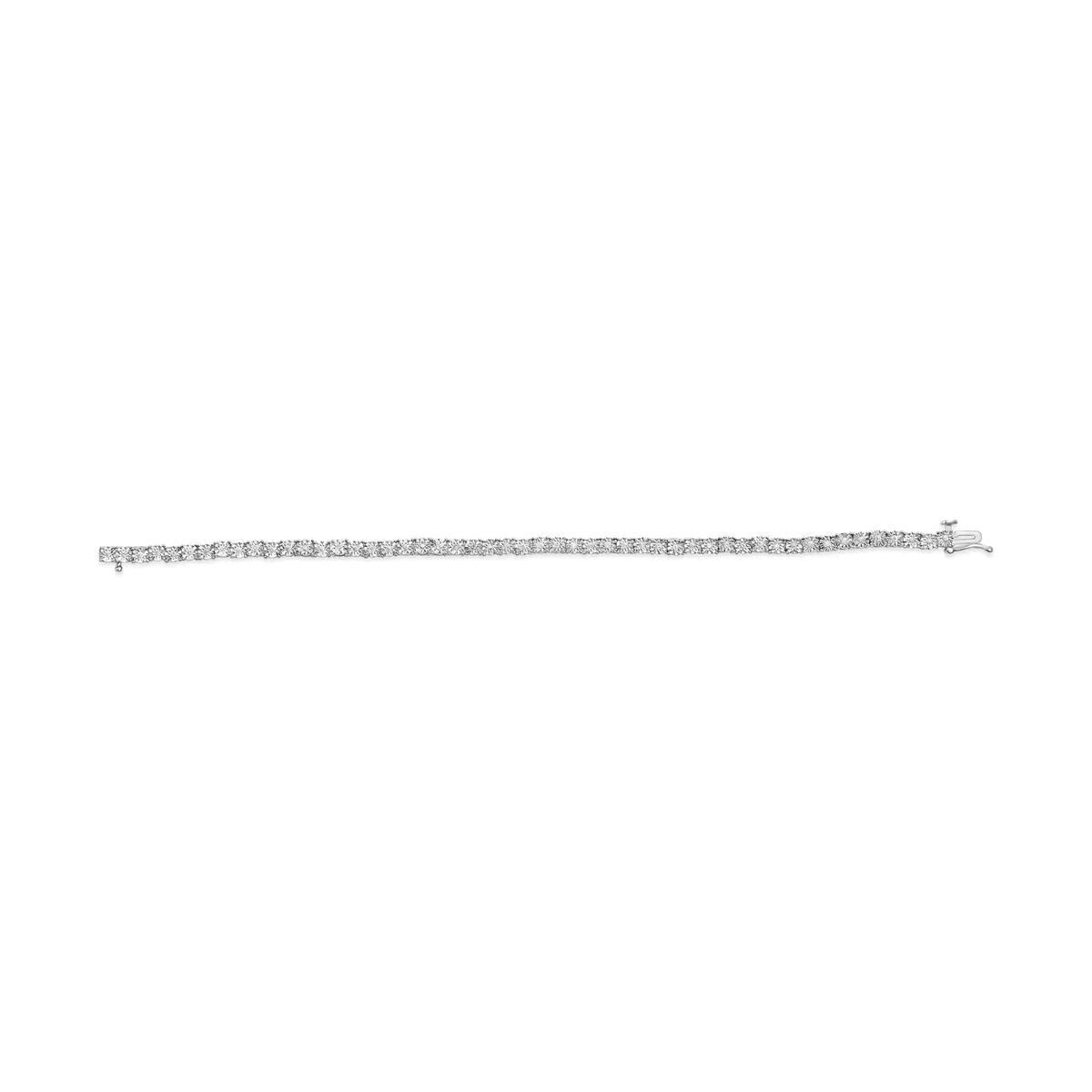 10K White Gold 1/2 Cttw Real Diamond Illusion - Set Miracle Plate Tennis Bracelet (I - J Color, SI2 - I1 Clarity) - Size 7.5" - Rieworkes