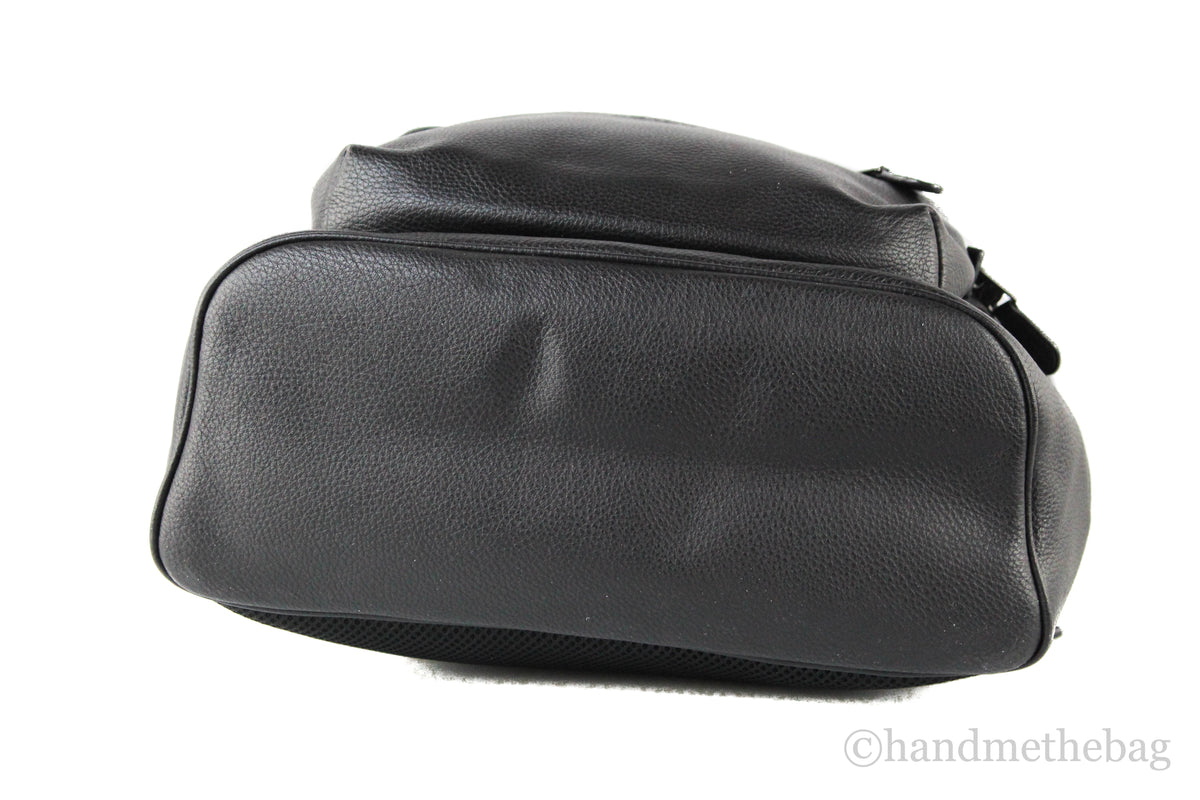 Coach Men's West Large Black Leather Backpack Shoulder Bookbag Mimarta