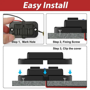 12 - 24V 4.8A Dual USB PD QC3.0 Car Boat RV Fast Charger Socket LED Power Outlet - Rieworkes