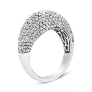 14K White Gold 1 3/4 Cttw Round - Cut Diamond Cluster Band Ring (G - H Color, SI1 - SI2 Clarity) - Rieworkes