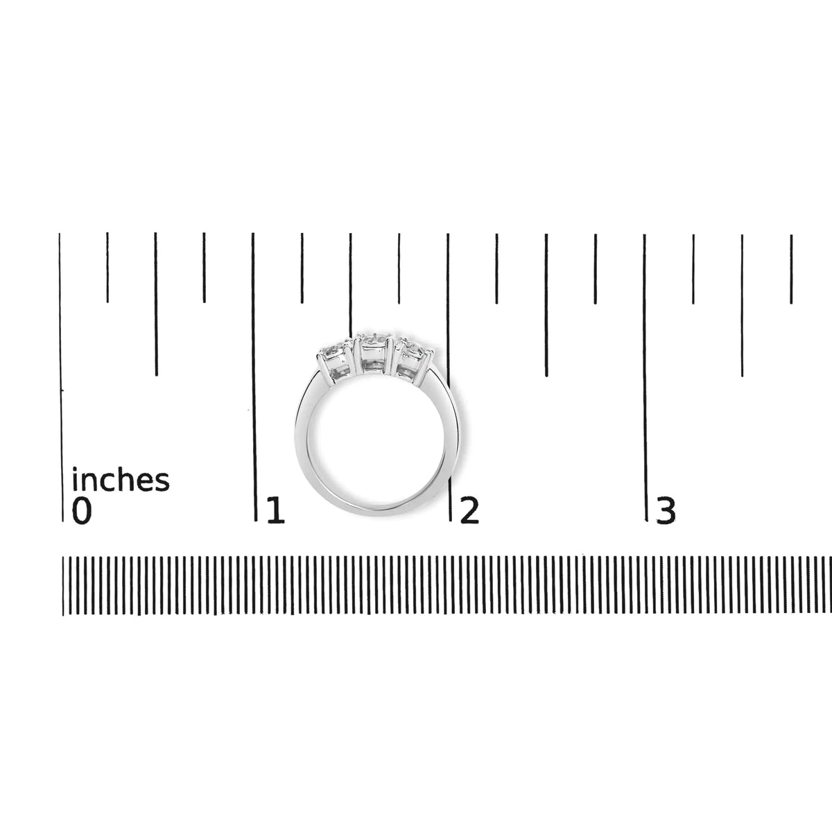 14K White Gold 1/2 Cttw Miracle Set Round Lab Grown Diamond Three Stone Illusion Plate Ring (F - G Color, VS1 - VS2 Clarity) - Rieworkes