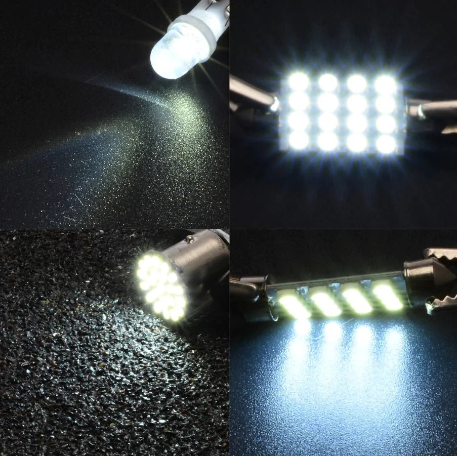 14Pcs T10 36mm LED Interior Car Accessories Kit Map Dome License Plate Lights - Rieworkes