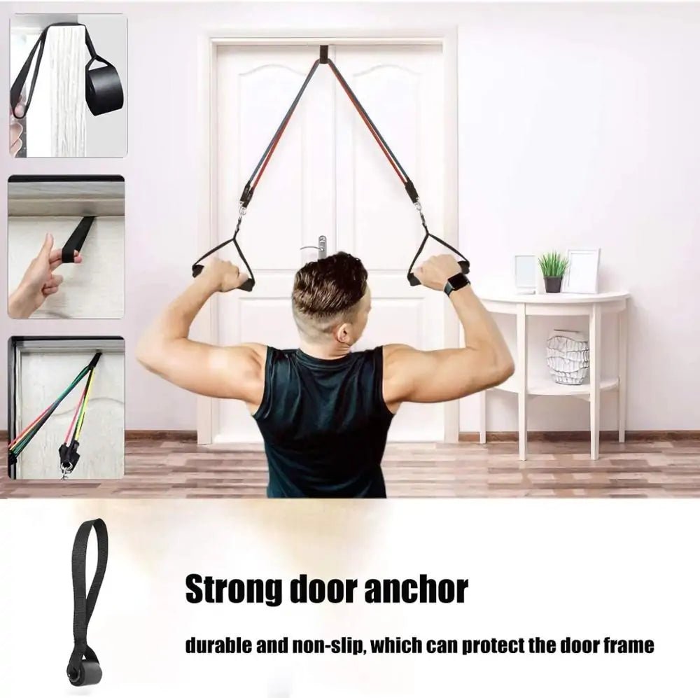 16PCS Resistance Band Set: Home Gym Fitness Training - Rieworkes